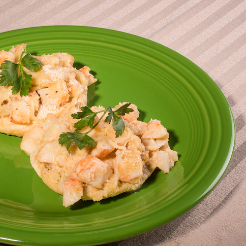 Creamed Lobster & Swiss Cheese English Muffins
